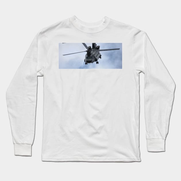 Chinook Helicopter Long Sleeve T-Shirt by Nigdaw